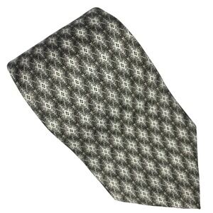 PIERRE CARDIN Silk Neck Tie Mens Tan Olive Drab Diamond Pattern Classic Formal